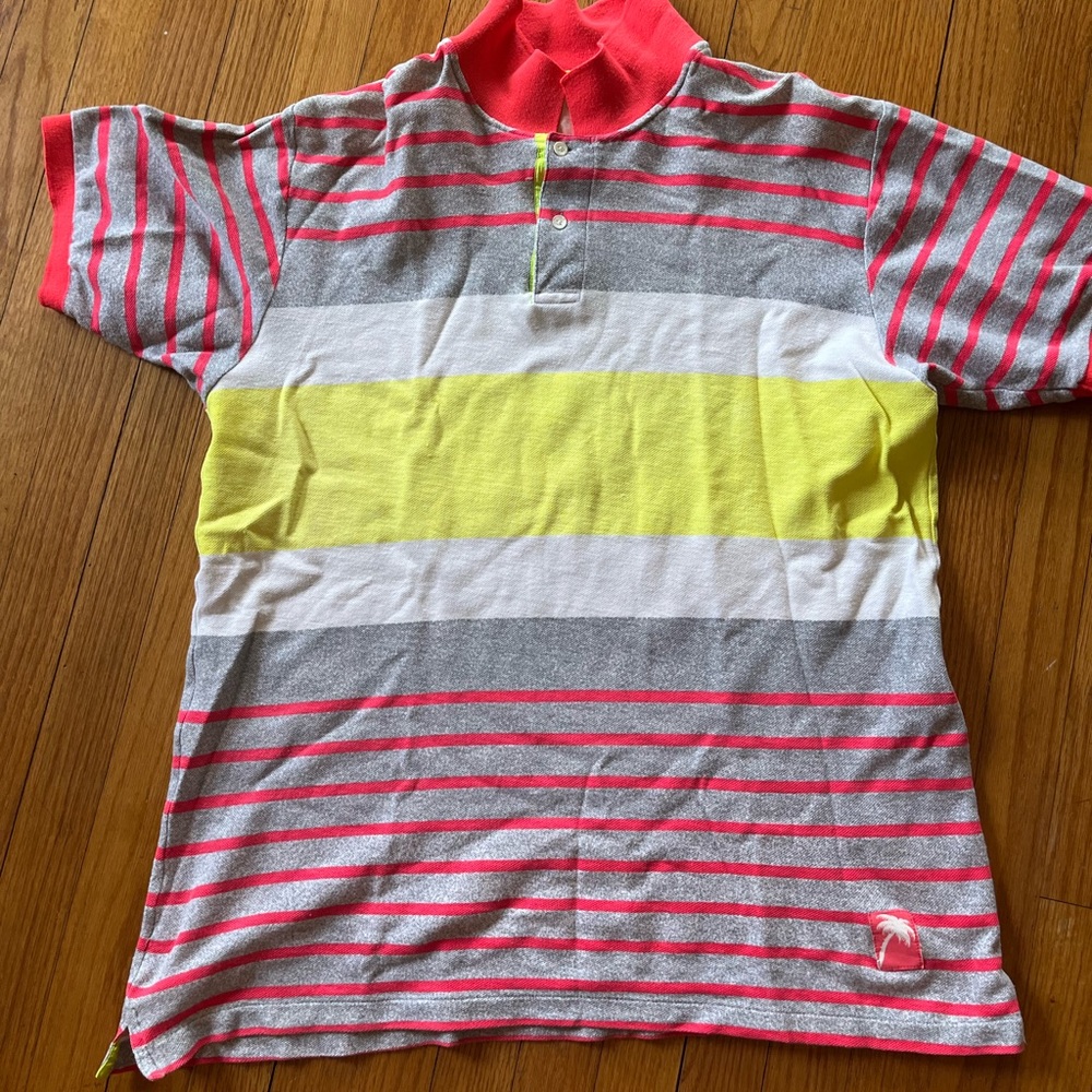 *VINTAGE* 90s Beach Polo Men’s (Pink, Yellow, Grey) | Excellent Condition / 🚭